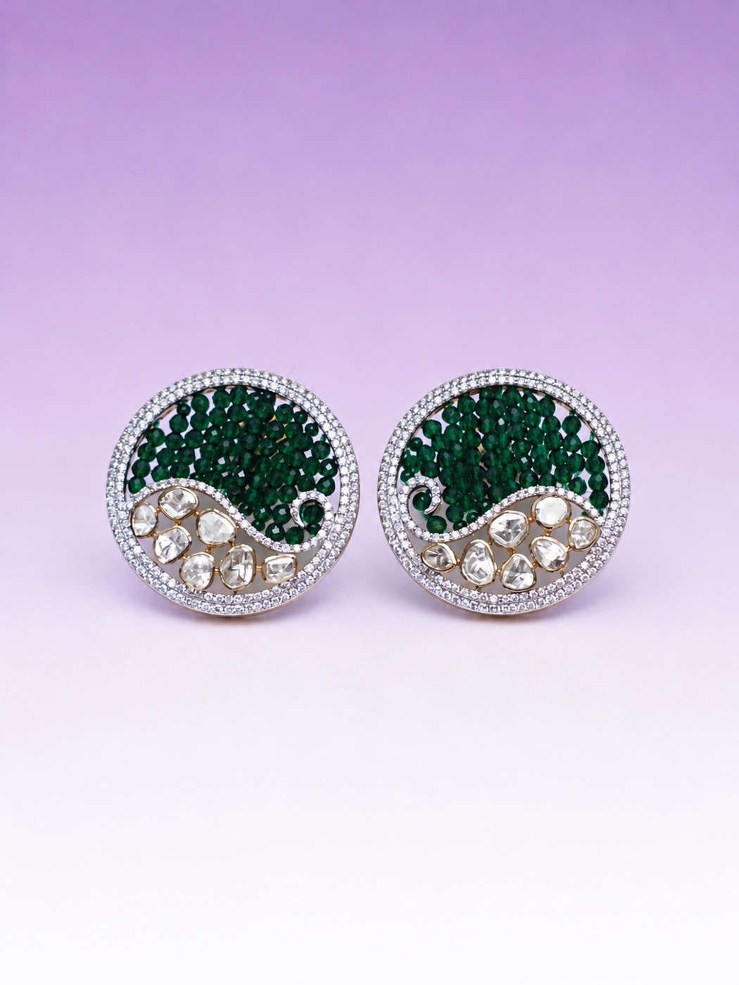 Paisley Studs in Green