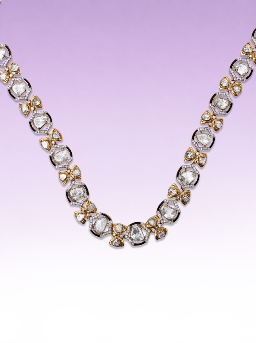 Polki Diamond Line Necklace