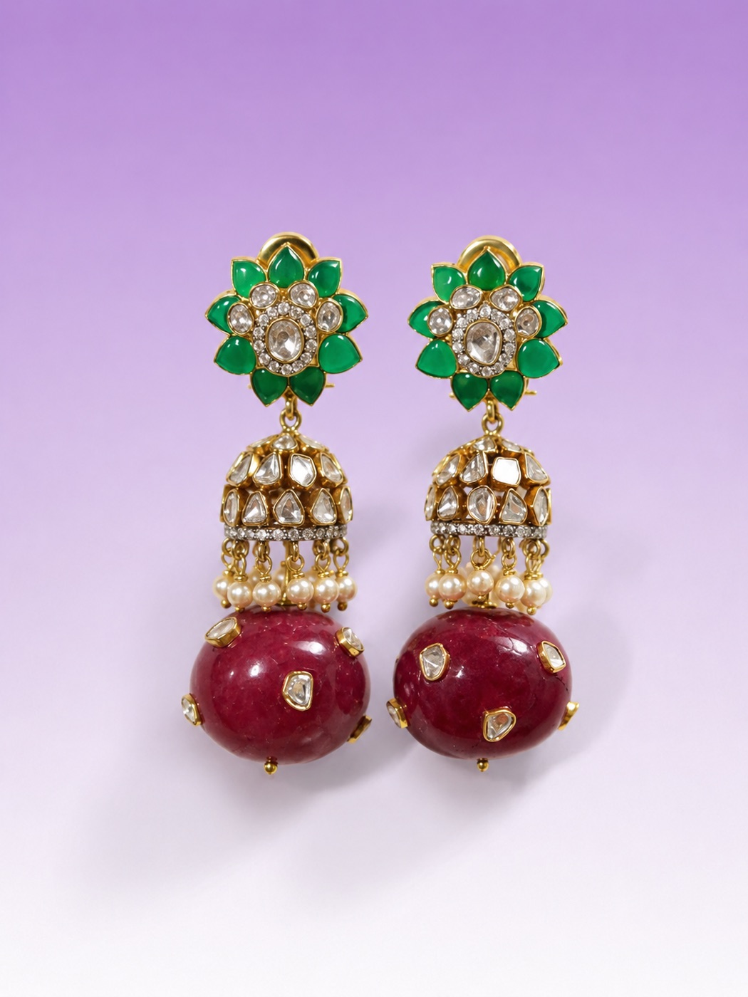 Ruby-Drop Jhumkas