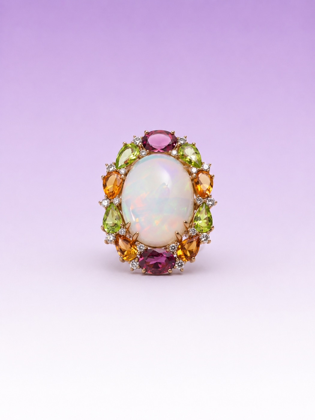 Opal & Sapphire Cocktail Ring